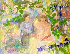 The Picnic. Large Contemporary Impressionist Oil Painting