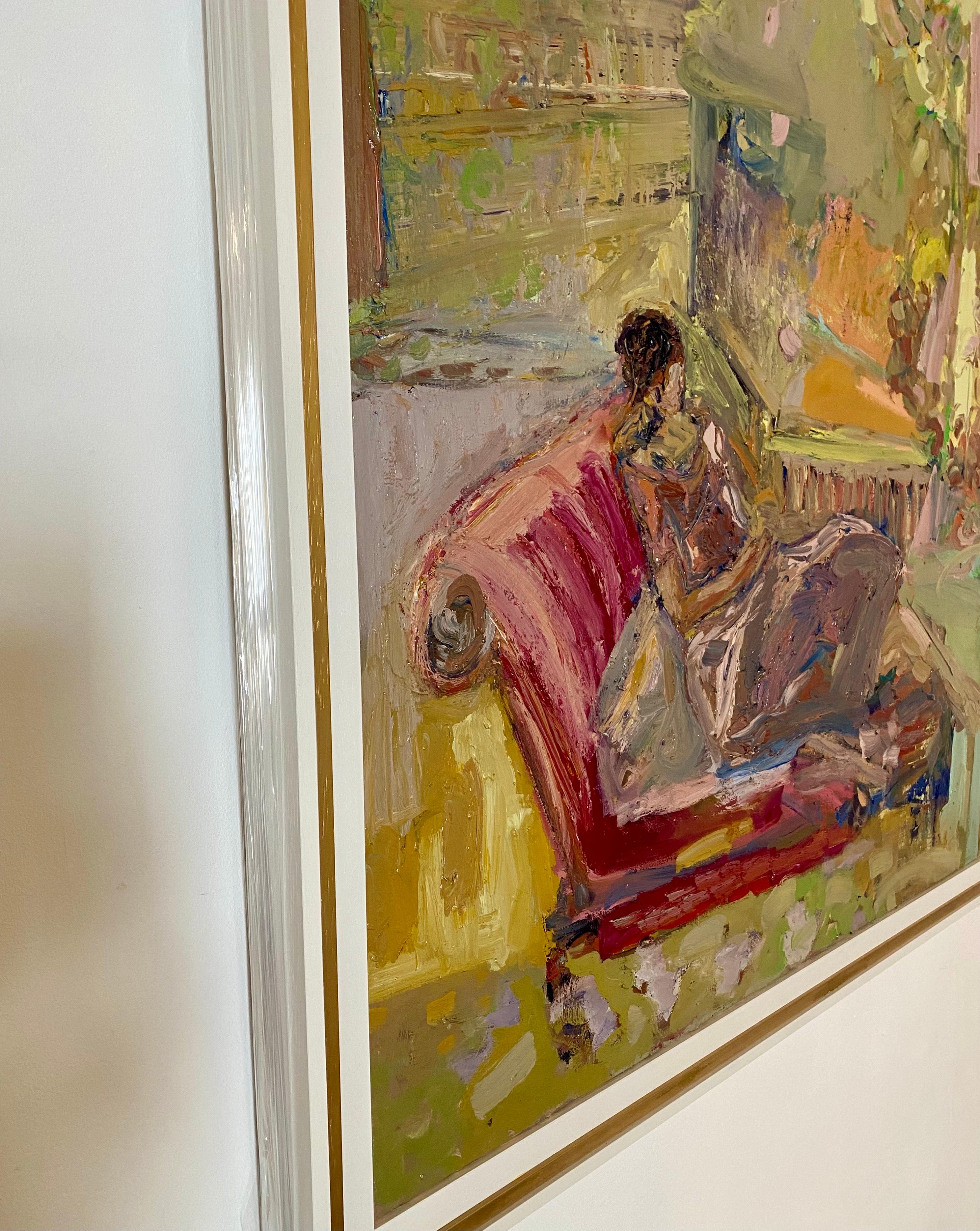 Wonderland - Dreaming In Pink.  Contemporary Impressionist Oil Painting For Sale 2
