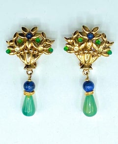 Francesca Romana 1980s Giardinetti, Flowers in Vase, Pendant Earrings