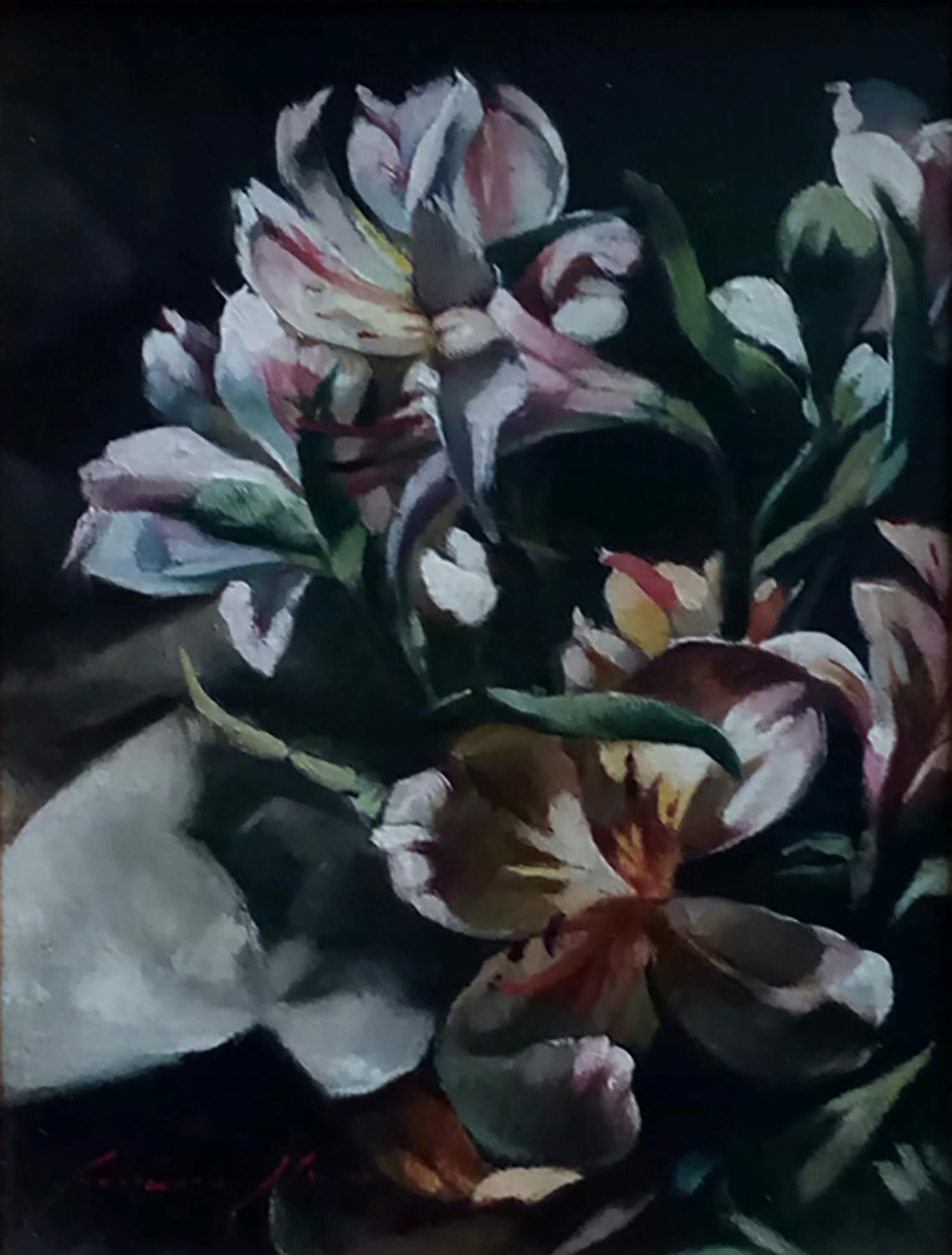 FLOWERS - Italian still life oil on canvas painting, Francesca Strino For Sale 1