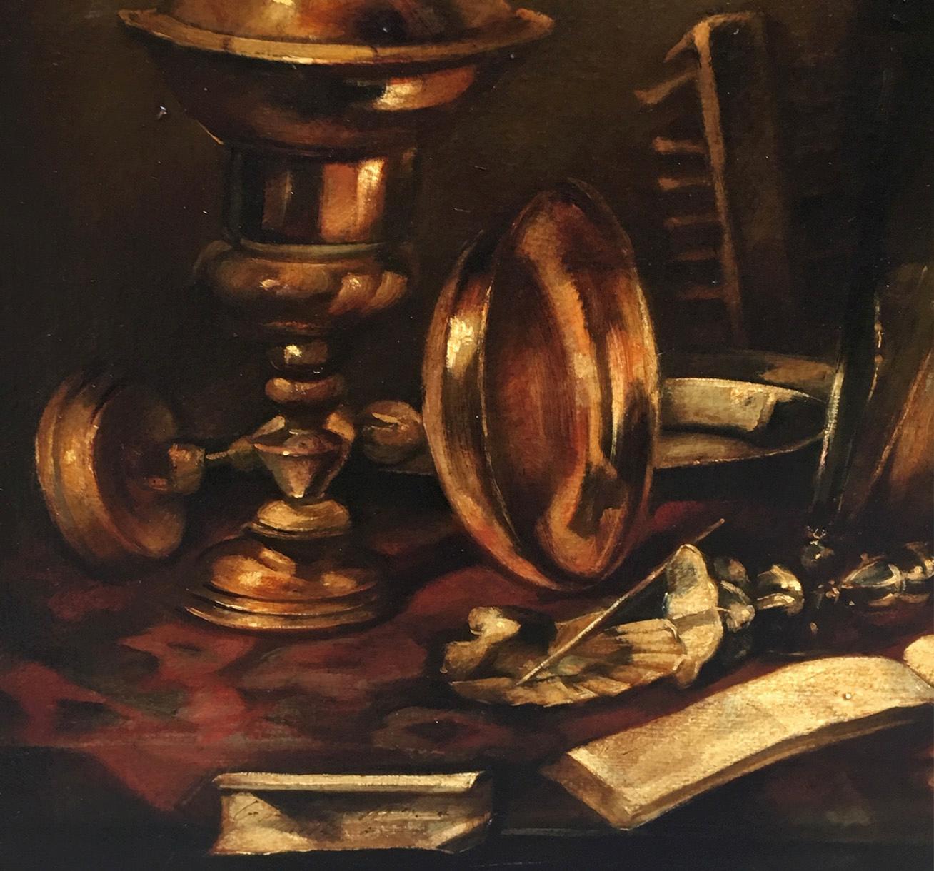 Stillleben – Francesca Strino, Italienisches Gemälde in Öl auf Leinwand im Angebot 7