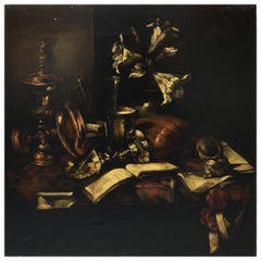 STILL LIFE - Italian Oil on Canvas Painting by Francesca Strino