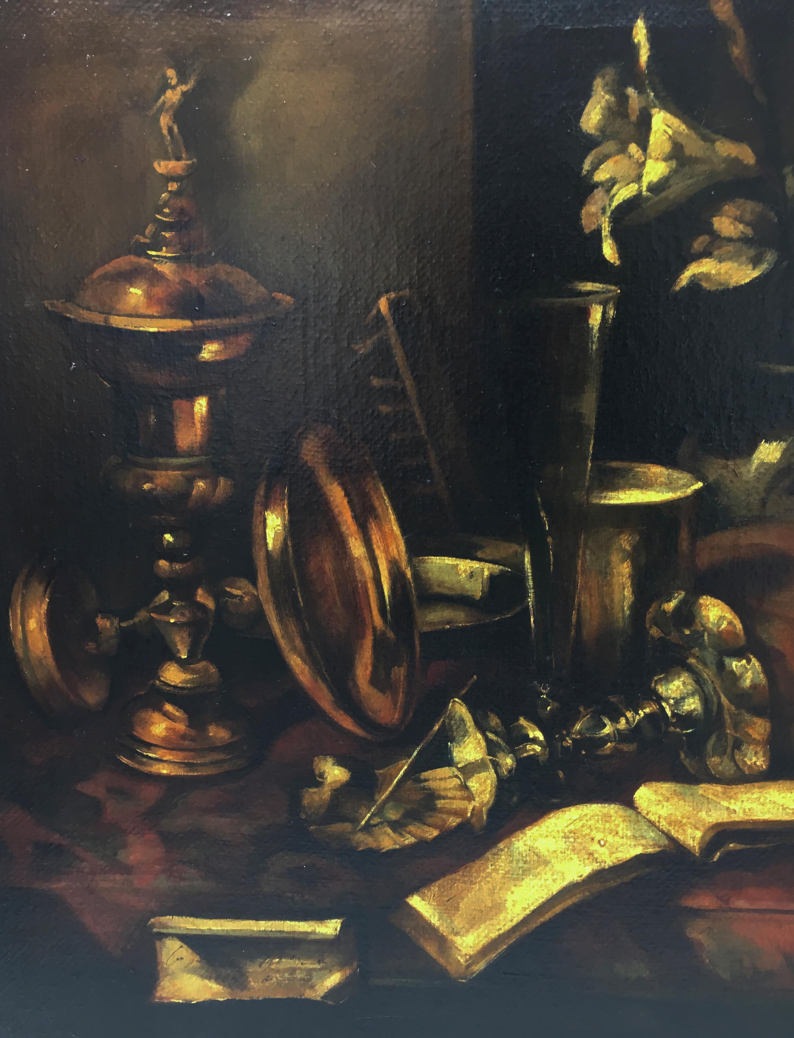 STILL LIFE – Italienisches Gemälde, Öl auf Leinwand, von Francesca Strino im Angebot 4