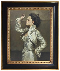 THE MODEL - Francesca Strino Italian Figurative Oil on Canvas Painting