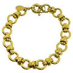 FRANCESCA VISCONTI signed vintage gold tone designer link chain bracelet