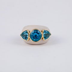 Francesca Visconti Wood and Blue Topaz Ring