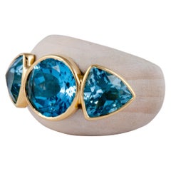 Francesca Visconti Wood and Blue Topaz Ring