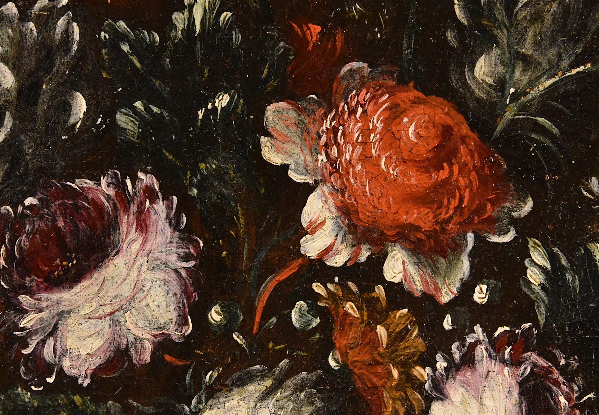 Blumen Stillleben Volo 17. Jahrhundert Gemälde Öl auf Leinwand Alter Meister Italt im Angebot 4