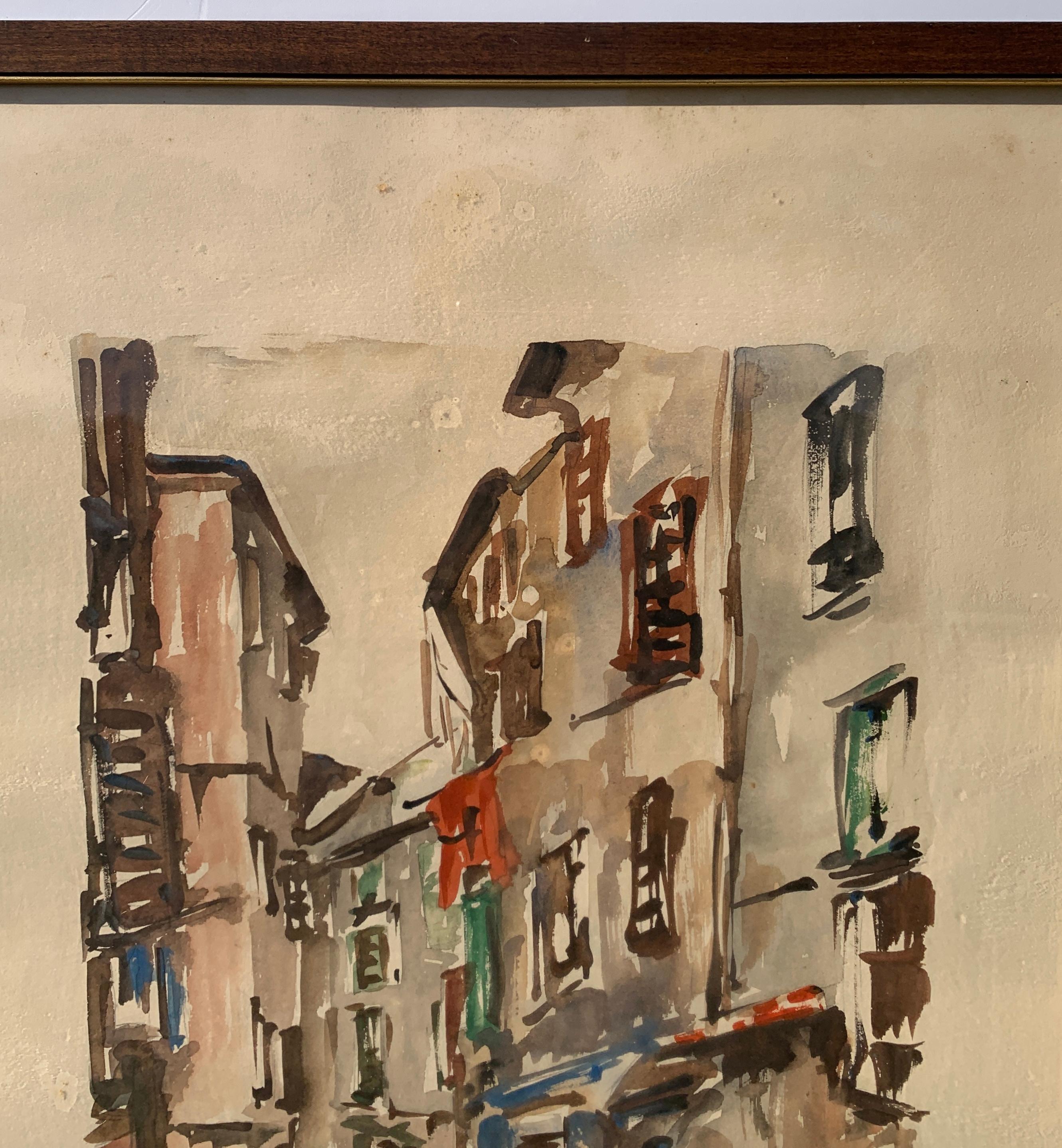 Vedutist Trieste Maler - 20. Jahrhundert Landschaftsmalerei - Cavazzeni Straße (Naturalismus), Painting, von Franceschini