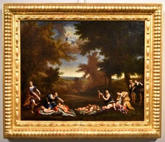 Nymphs Albani Paint Oil on canvas 17th Century Old master Italy Landscape Italy