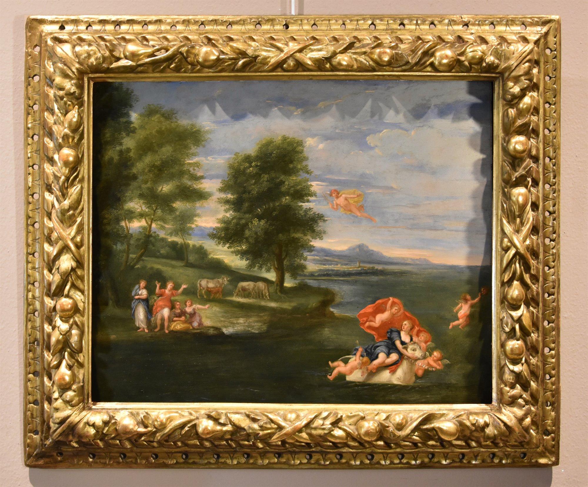 Rape Of Europa Albani Paint 17/18th Century Oil on table Old master Landscape