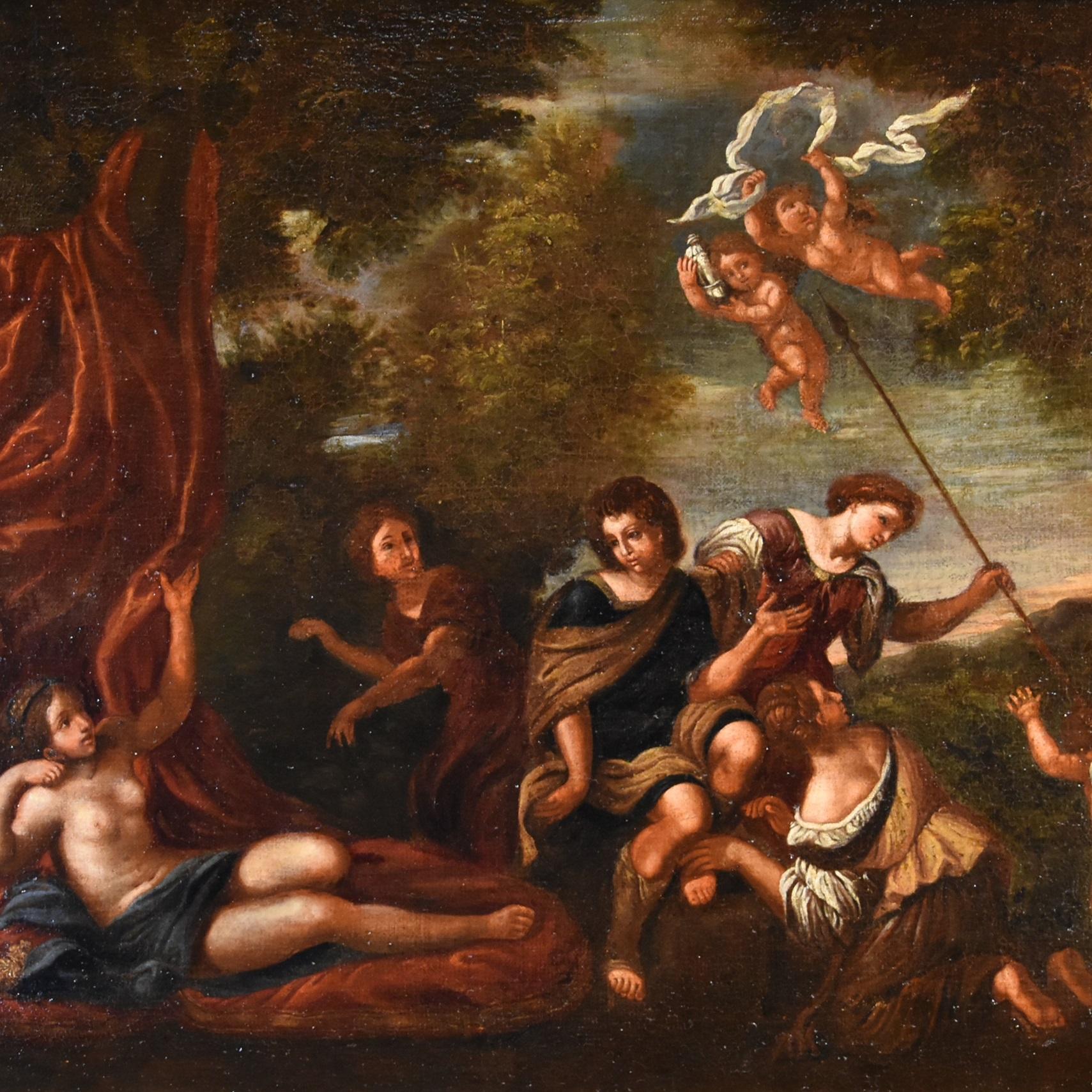 Diana Albani Mythological Paint Oil on canvas 17th Century Old master Italy Art For Sale 5