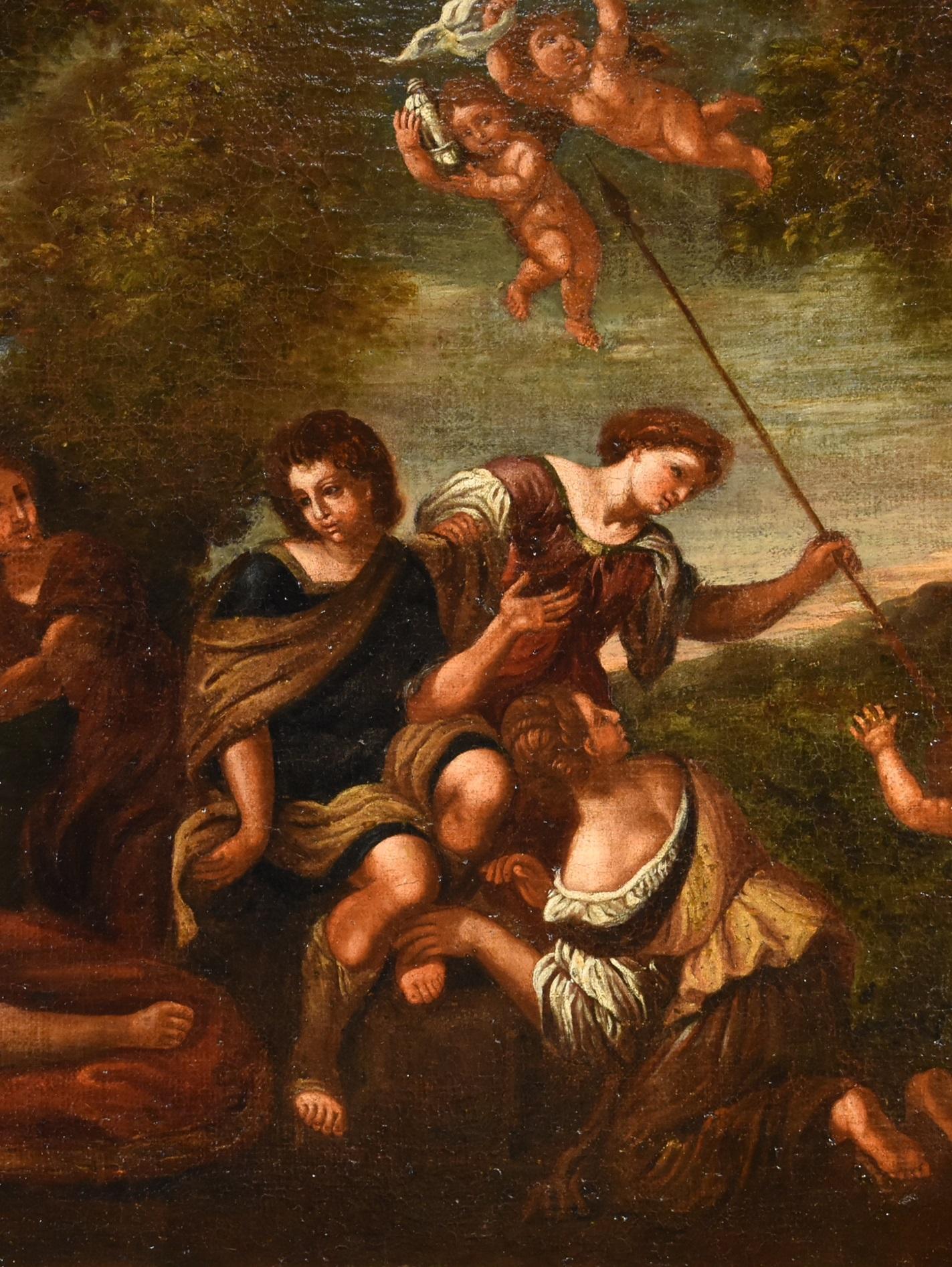 Diana and her nymphs surprised by Actaeon
Francesco Albani (Bologna 1578 - 1660), workshop of

oil on canvas

62 x 75 cm.
framed 72 x 84 cm. (period frame)

The proposed painting, depicting one of the episodes from the myth of Diana and Actaeon, can