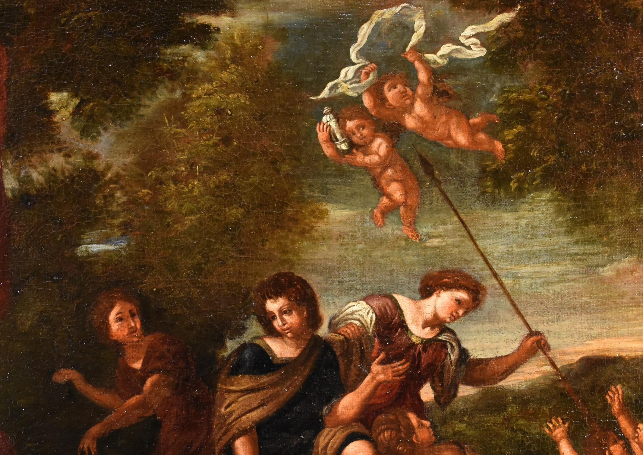 Diana Albani Mythological Paint Oil on canvas 17th Century Old master Italy Art For Sale 1