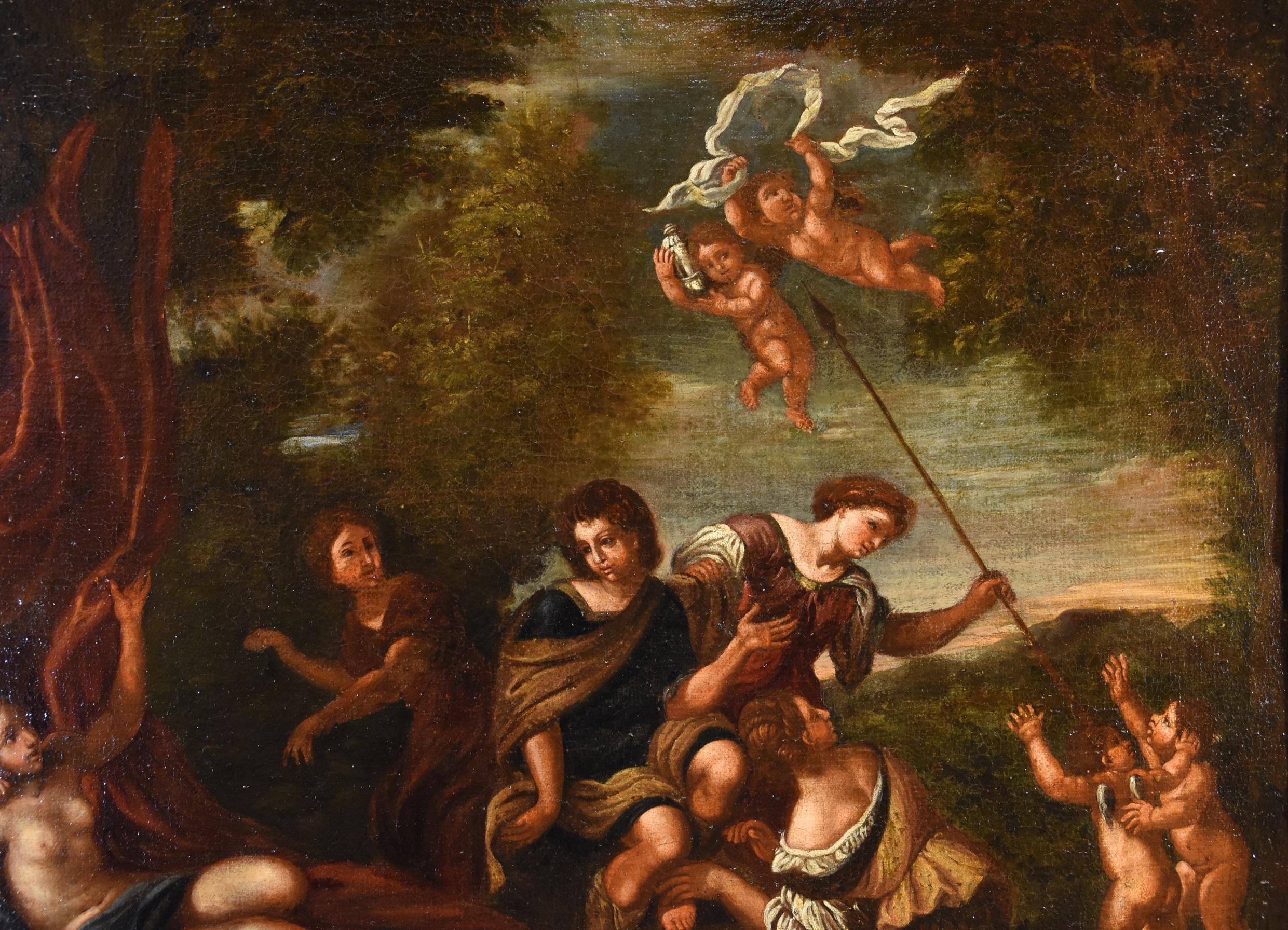Diana Albani, Mythologische Gemälde, Öl auf Leinwand, 17. Jahrhundert, Alter Meister, Italien, Kunst im Angebot 3