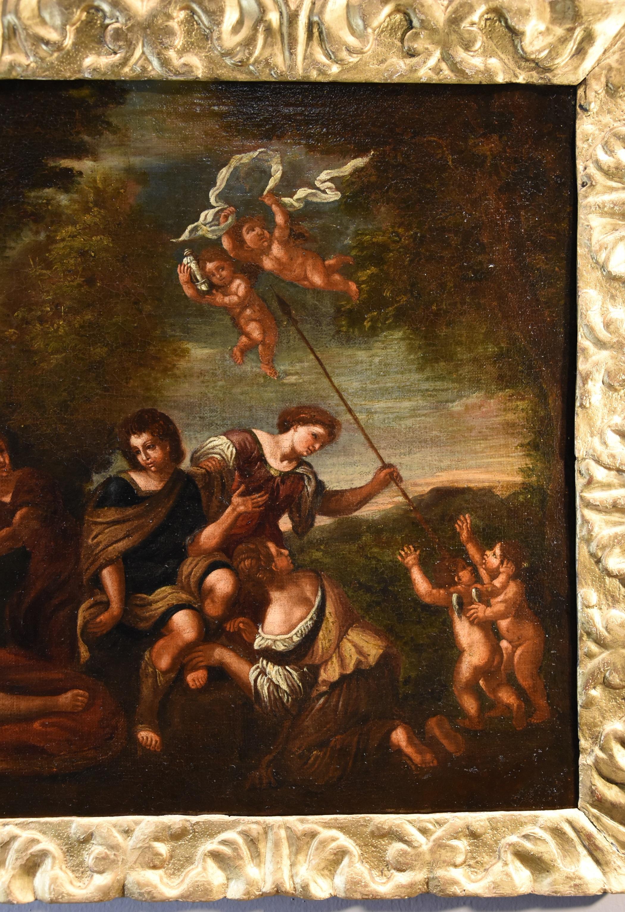 Diana Albani Mythological Paint Oil on canvas 17th Century Old master Italy Art For Sale 3