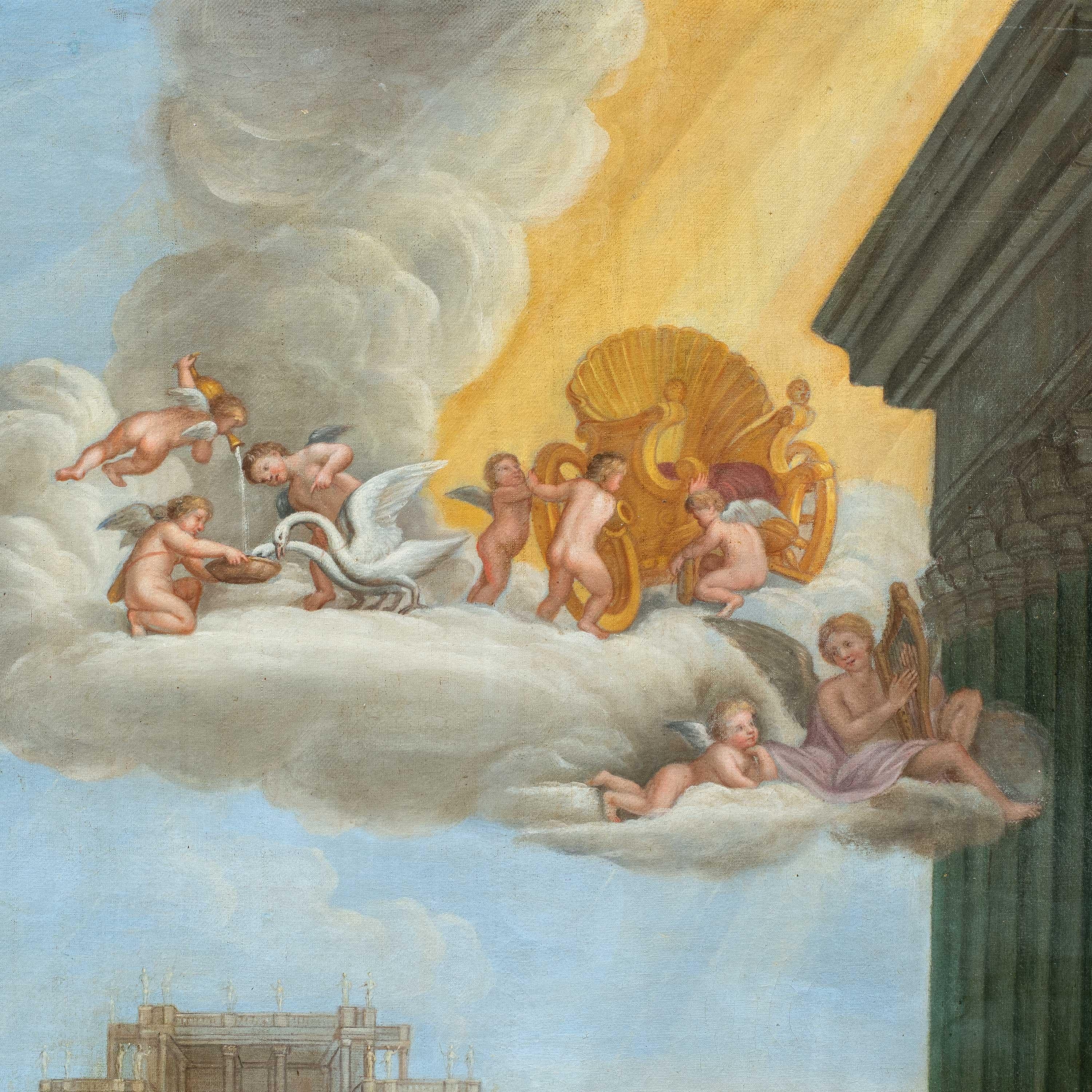 Bottega di Francesco Albani - Pittura di figura del XVIII secolo - Toilette di Venere - Italia - Painting di Francesco Albani (Bologna 1578 - 1660), workshop of