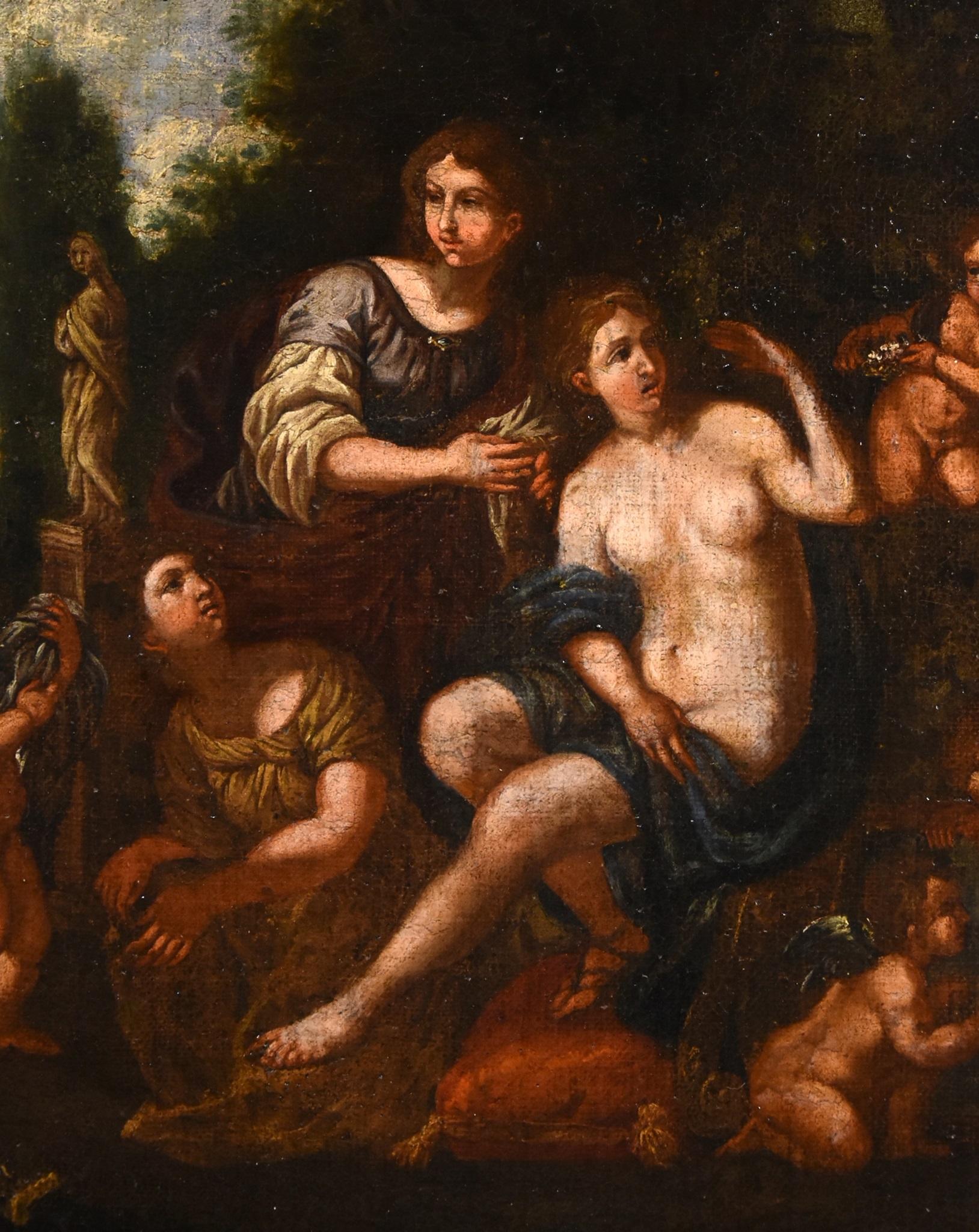 Toeletta Albani Mythological Paint Oil on canvas 17th Century Old master Italy For Sale 6