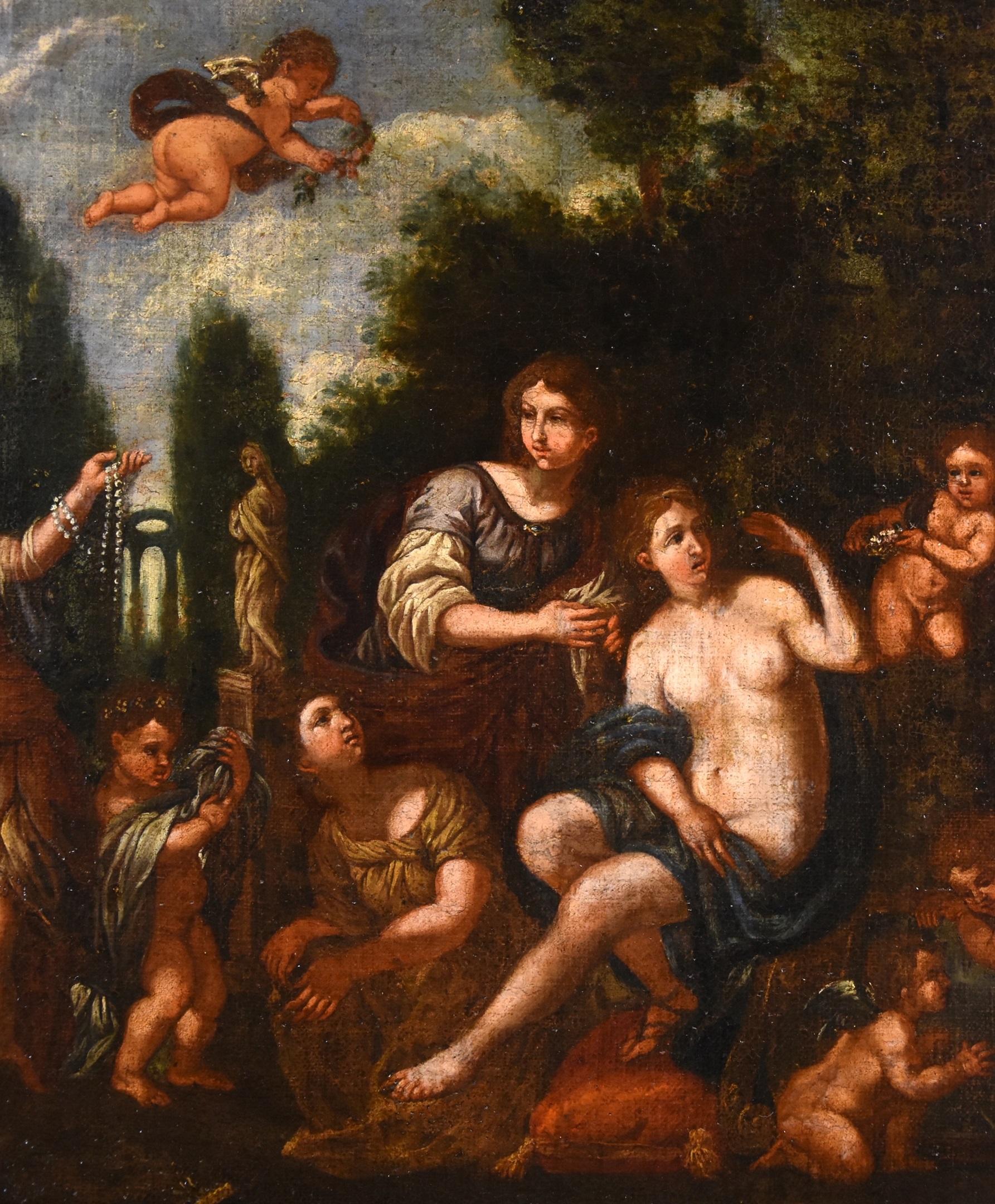 Toeletta Albani Mythological Paint Oil on canvas 17th Century Old master Italy For Sale 8