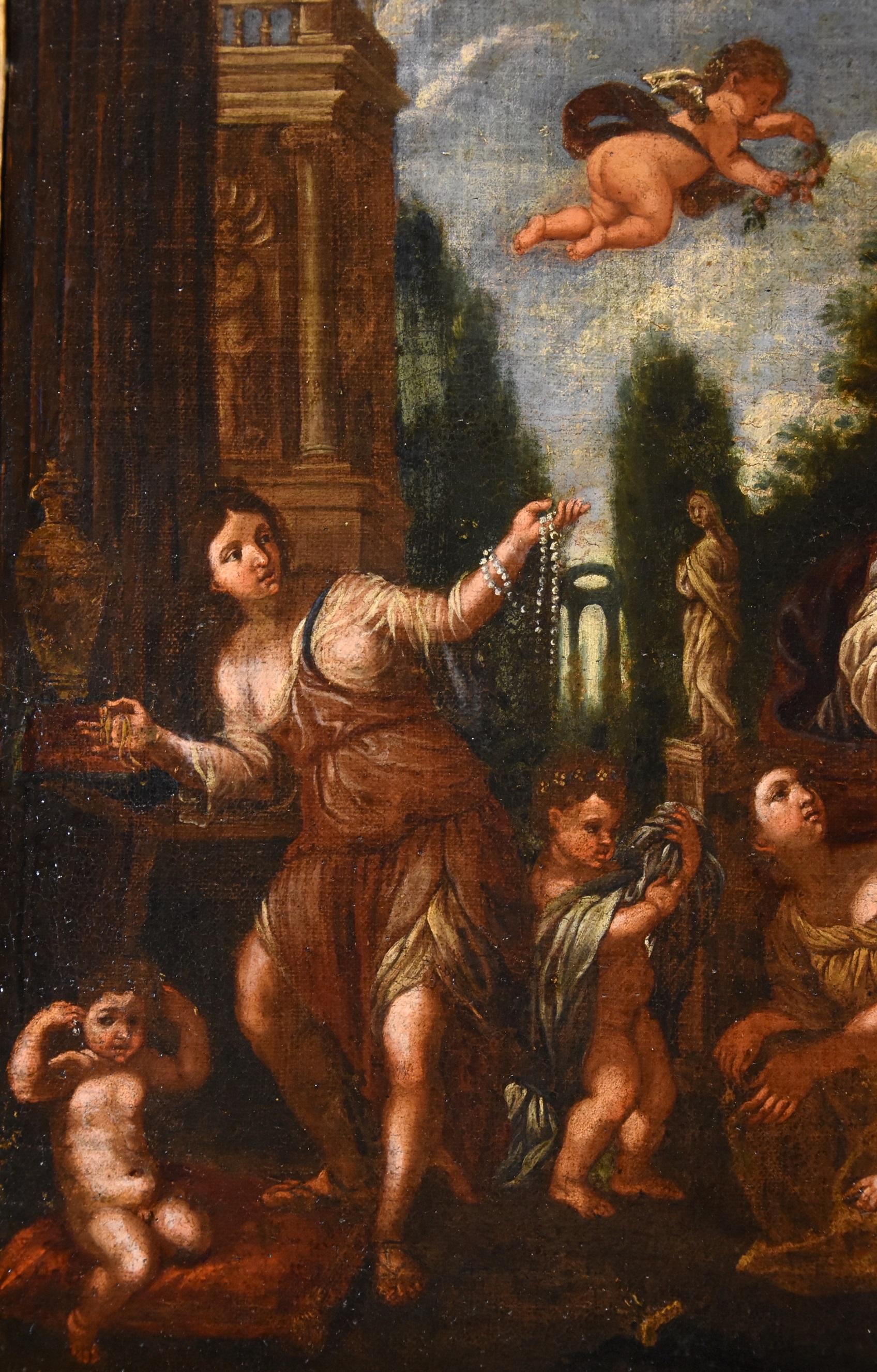 Toeletta Albani Mythological Paint Oil on canvas 17th Century Old master Italy For Sale 9