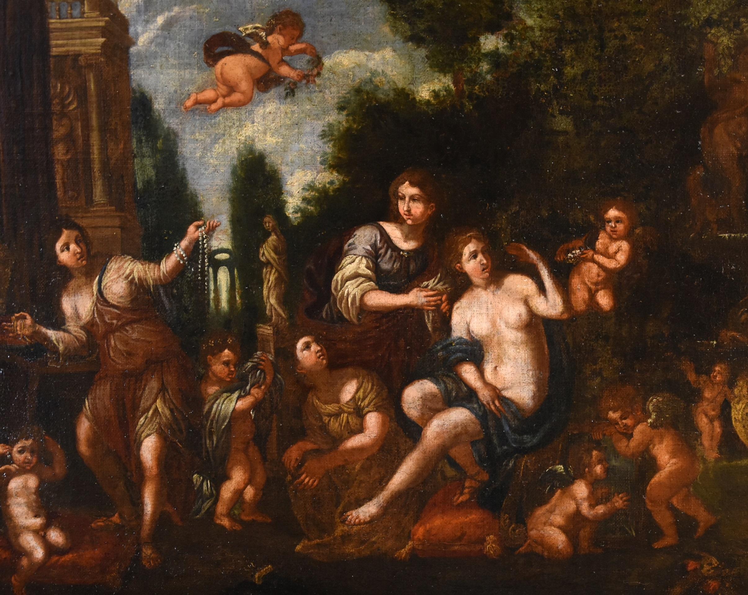 Toeletta Albani, mythologische Malerei, Öl auf Leinwand, 17. Jahrhundert, Alter Meister, Italien im Angebot 2