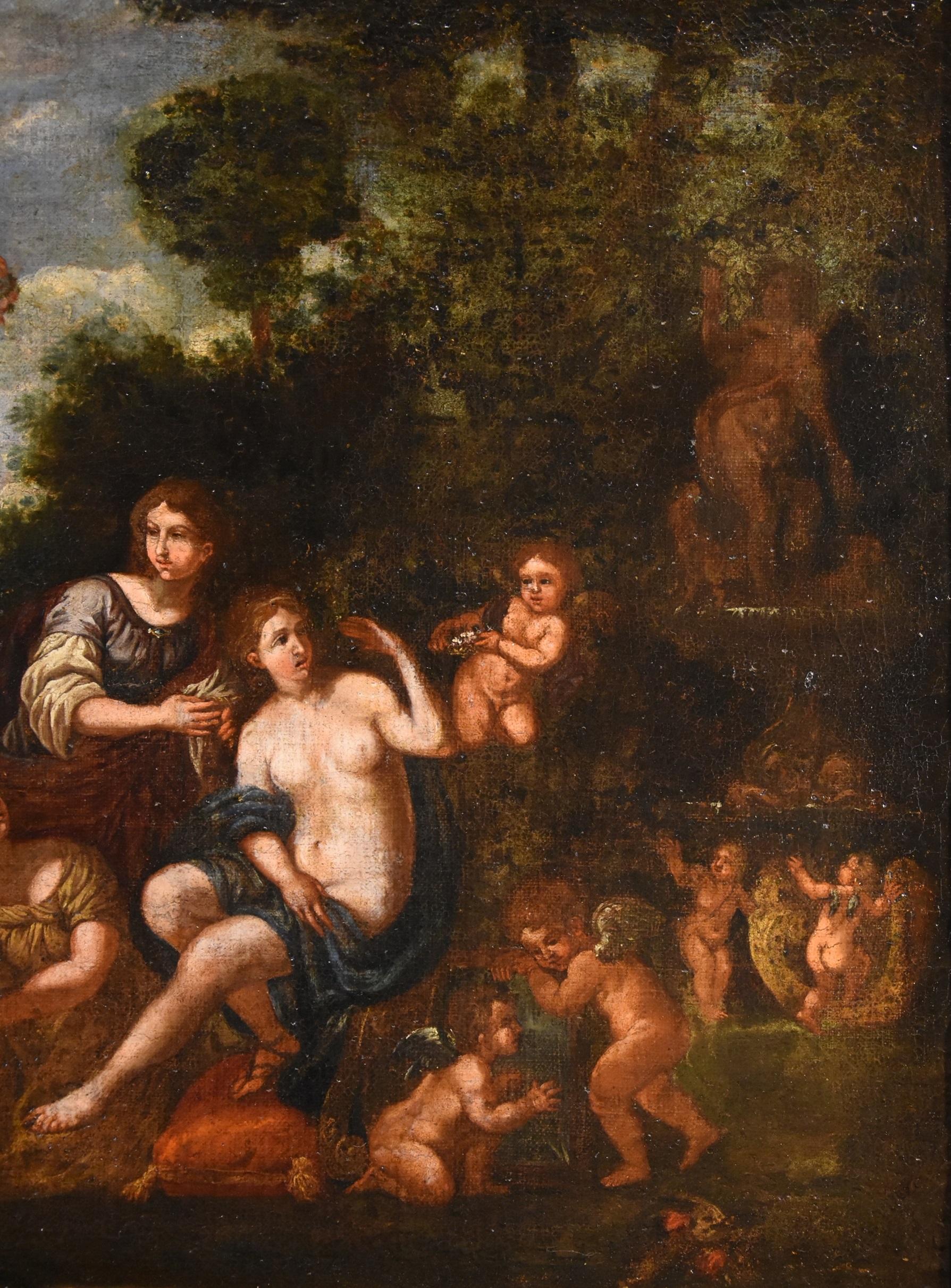 Toeletta Albani Mythological Paint Oil on canvas 17th Century Old master Italy For Sale 5
