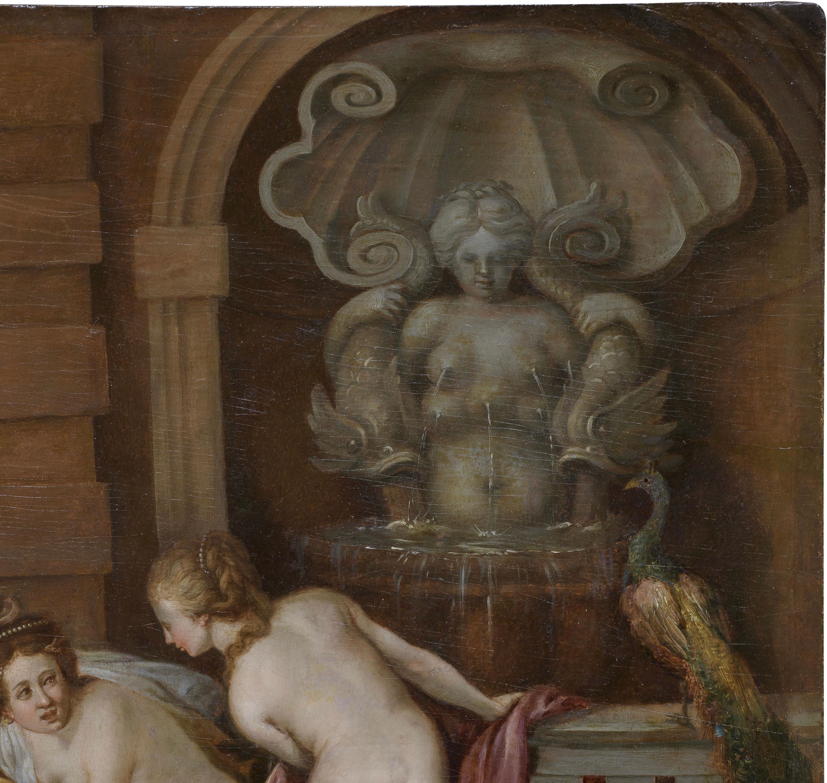 Cercle Francesco Albani Peinture mythologique italienne - Noir Figurative Painting par Francesco Albani (Bologna 1578 - 1660) Circle of