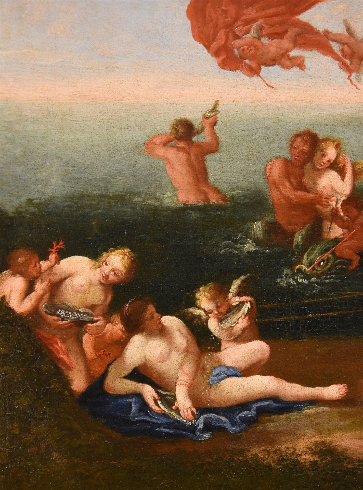 Galatea Nymphe Albani Peinture Huile sur toile Ancien maître 17ème Siècle Italie Art en vente 6
