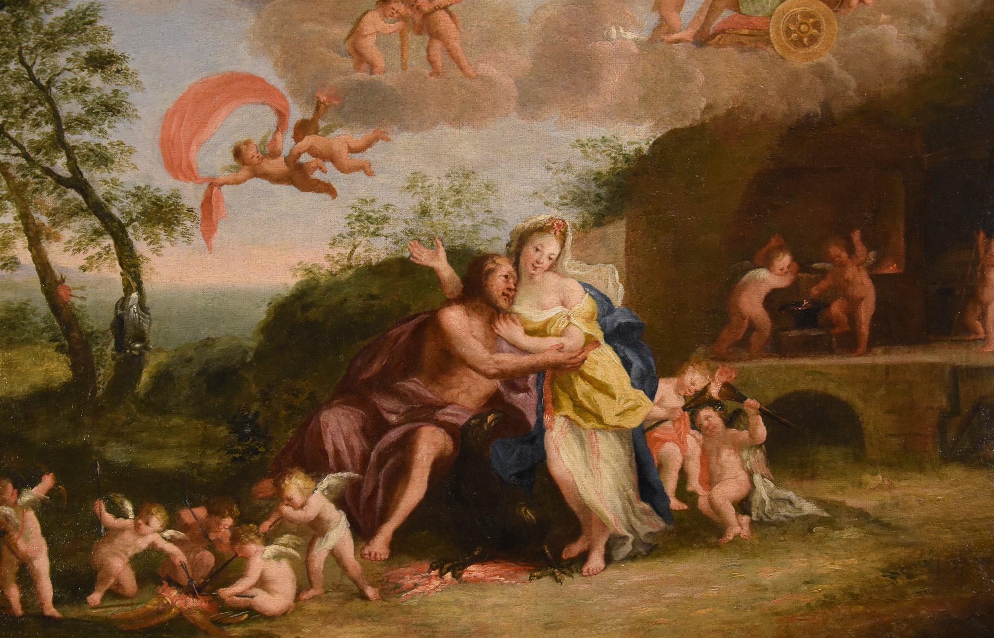 Mars Venus Albani Paint Oil on canvas 17th Century Old master Mythological For Sale 6