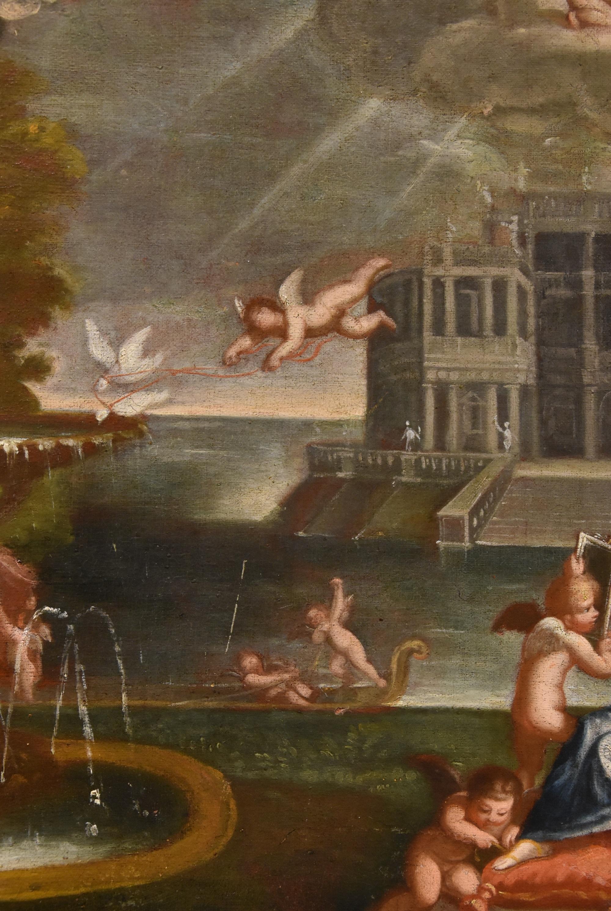 Toilette Vénus Albani Mythologique 17/18ème Siècle Peinture Huile sur toile Vieux maître en vente 9