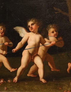 Cupids Venus’s Chariot Albani Paint 17th Century Oil on canvas Old master Italy