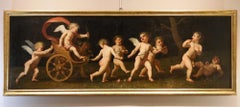 Cupids Venus’s Chariot Albani Paint 17th Century Oil on canvas Old master Italy