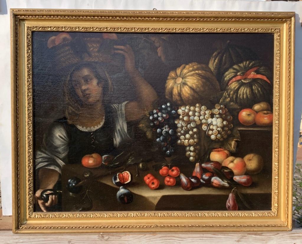 Francesco Annicini (Roman Master) 17th century still life painting - Greengrocer For Sale 1