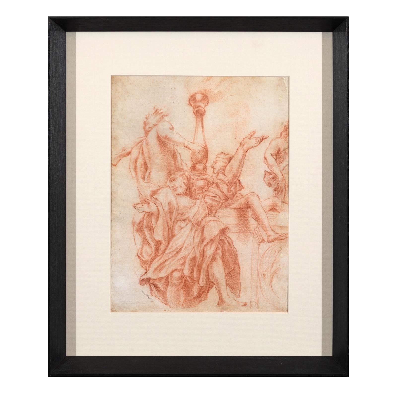 Francesco Bartolozzi (1727–1815) — Red Chalk Drawing, 18th Century In Good Condition For Sale In Lisboa, PT