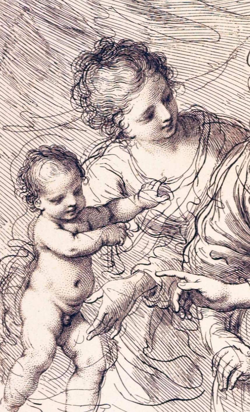 Cuatro jóvenes y el niño Cupido / - Virtuosismo misterioso - - Print de Francesco Bartolozzi