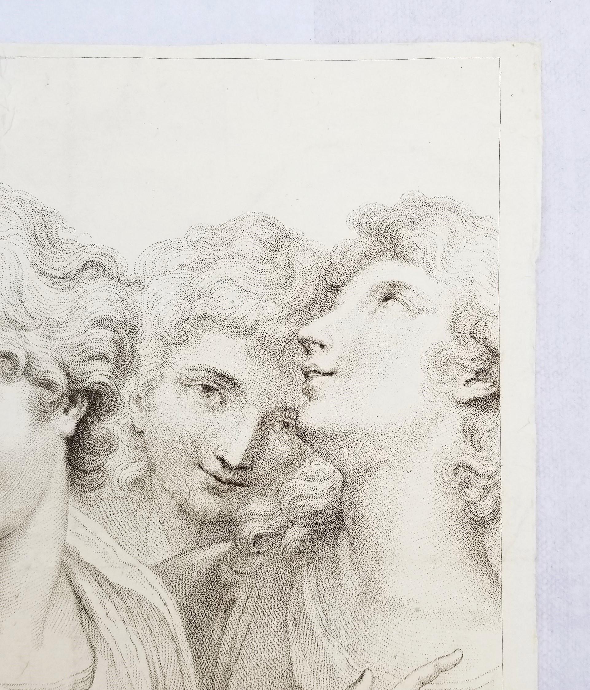 Ensemble de deux gravures d'après Cipriani « Four Muses » et « Fille et deux filles » en vente 1