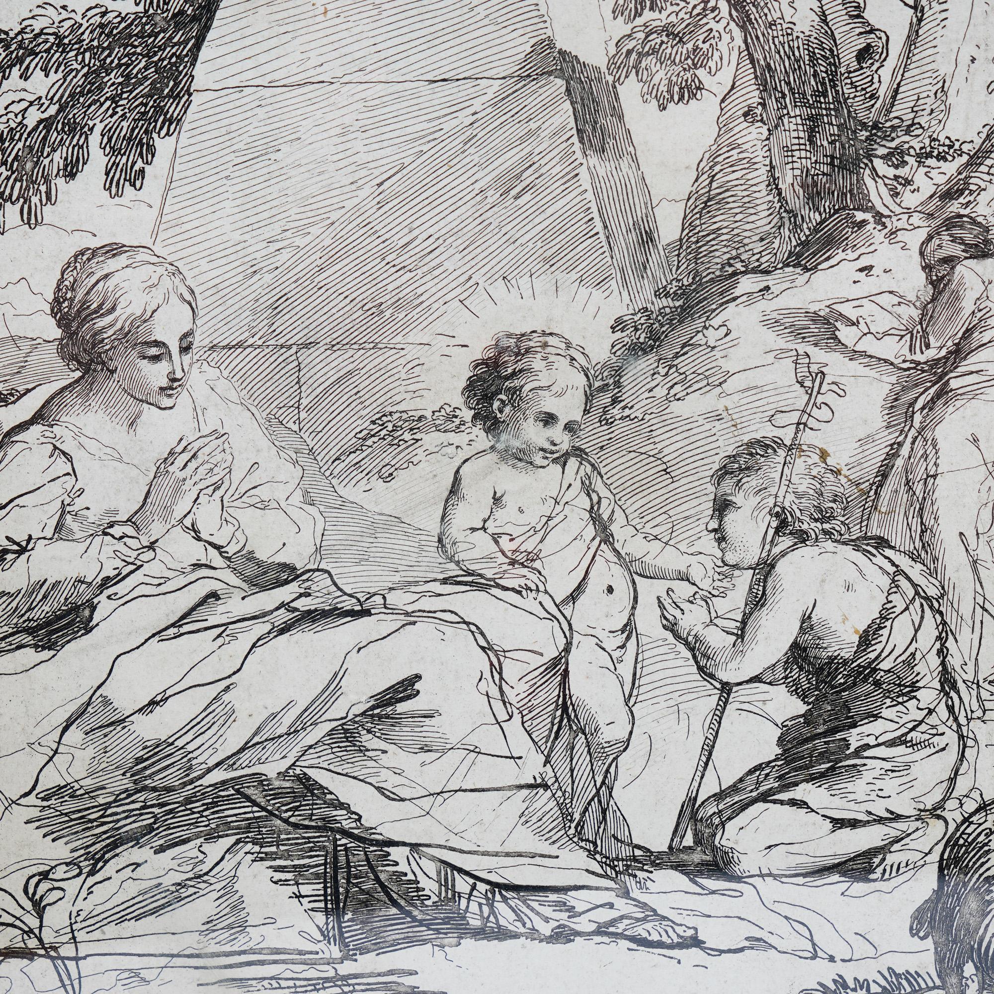 Papier Francesco Bartolozzi RA, 17281815, d'après une peinture originale de Pietro Testa en vente