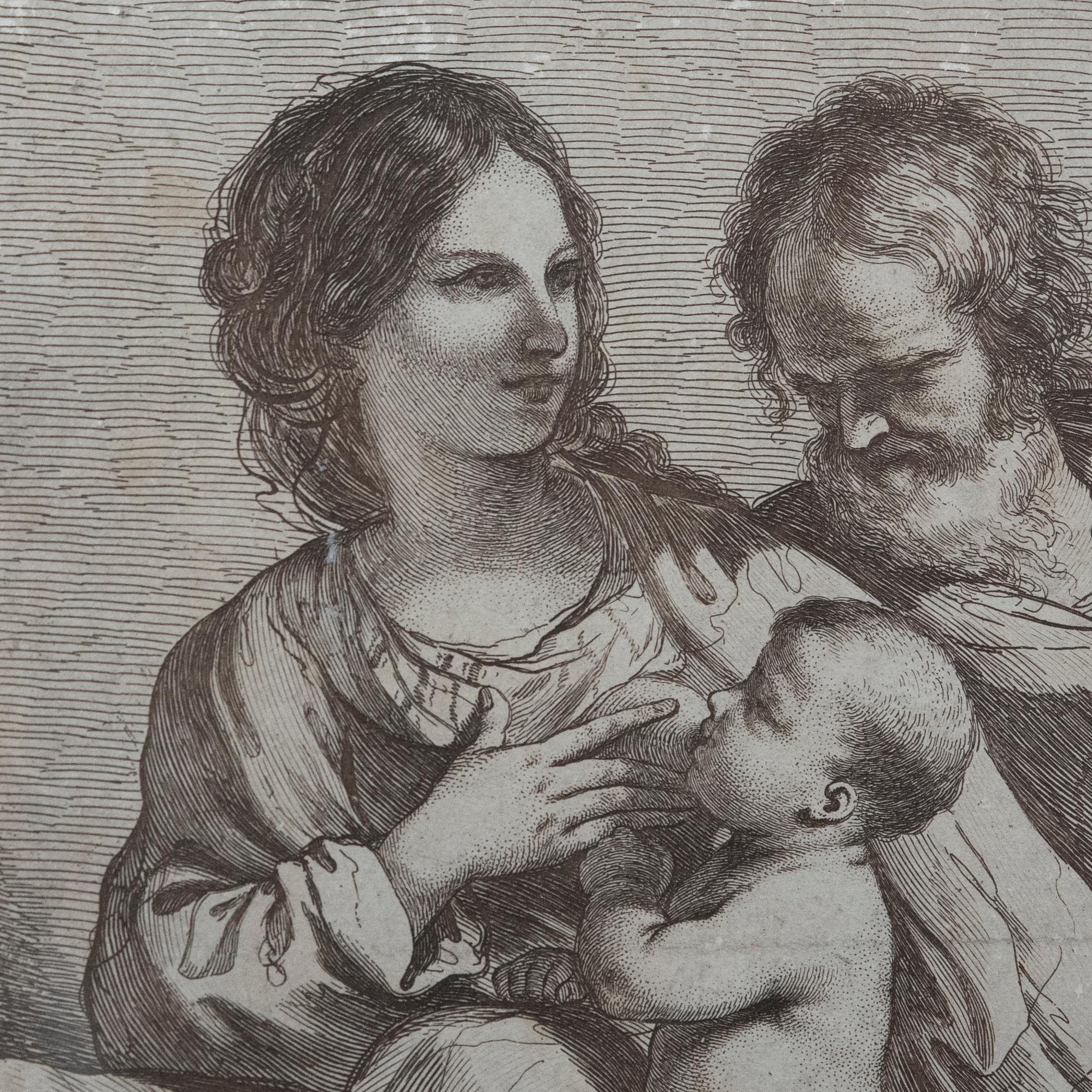 Francesco Bartolozzi RA (1727-1815) - Kupferstich des 20. Jahrhunderts, Die Heilige Familie im Angebot 3