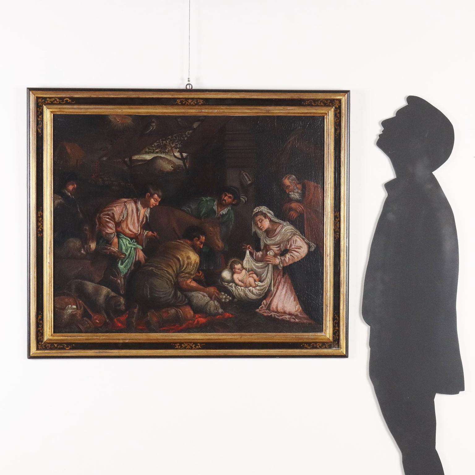 Painting from the workshop of Francesco Bassano  Nativity second half of the 500's For Sale 1