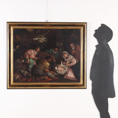 Painting from the workshop of Francesco Bassano  Nativity second half of the 500's