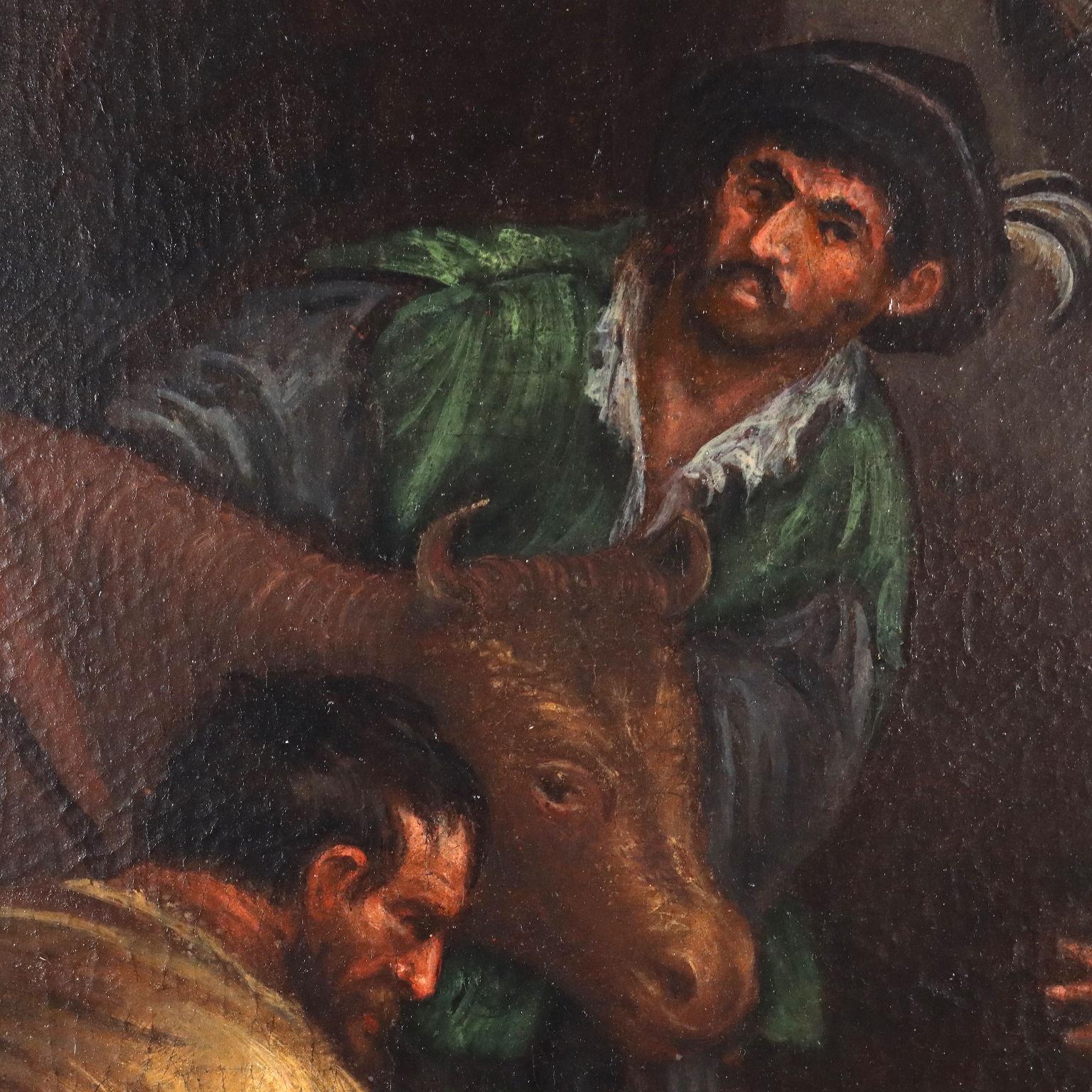 Painting from the workshop of Francesco Bassano  Nativity second half of the 500's For Sale 6