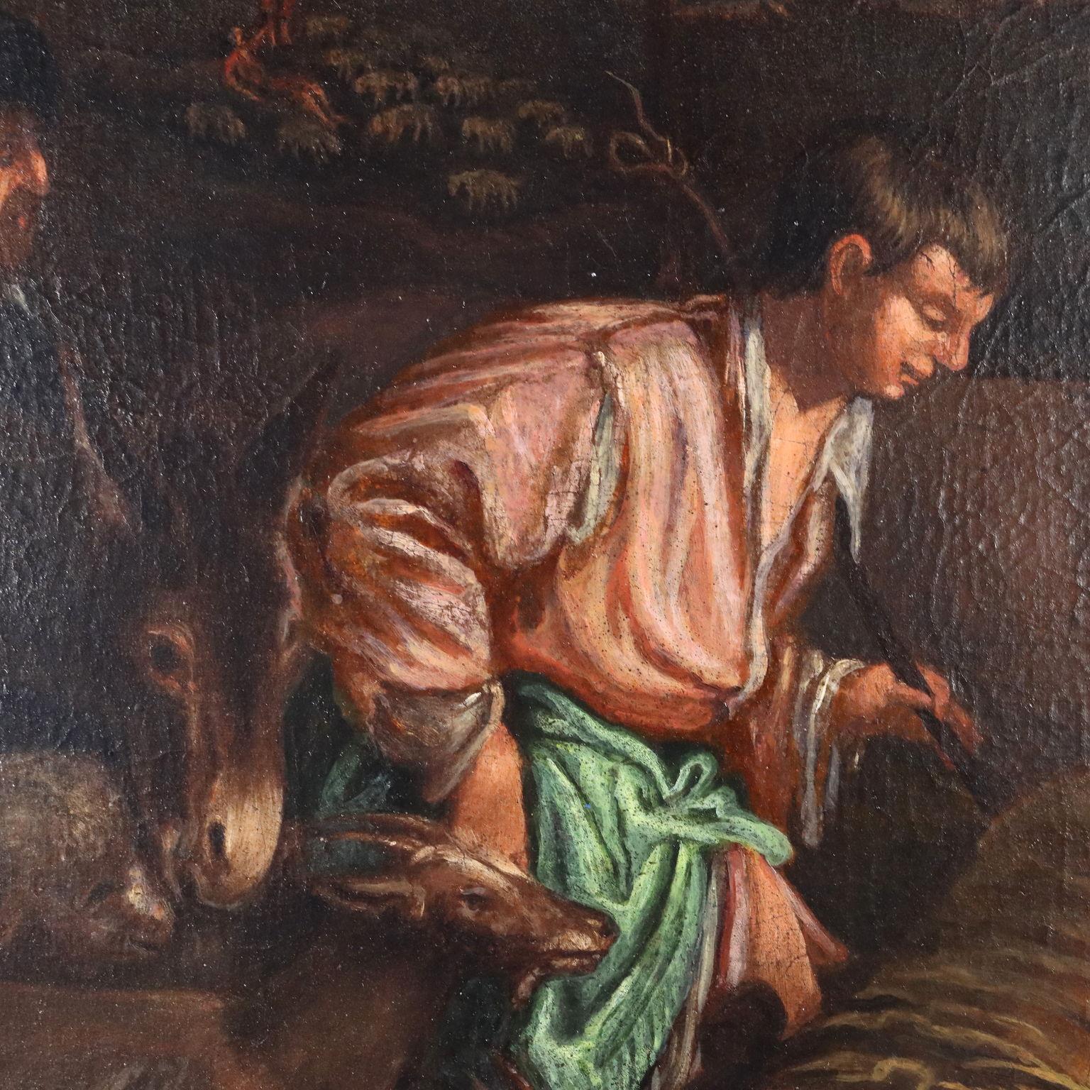 Painting from the workshop of Francesco Bassano  Nativity second half of the 500's For Sale 7