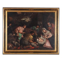 Pintura del taller de Francesco Bassano  Nacimiento segunda mitad del siglo XVI