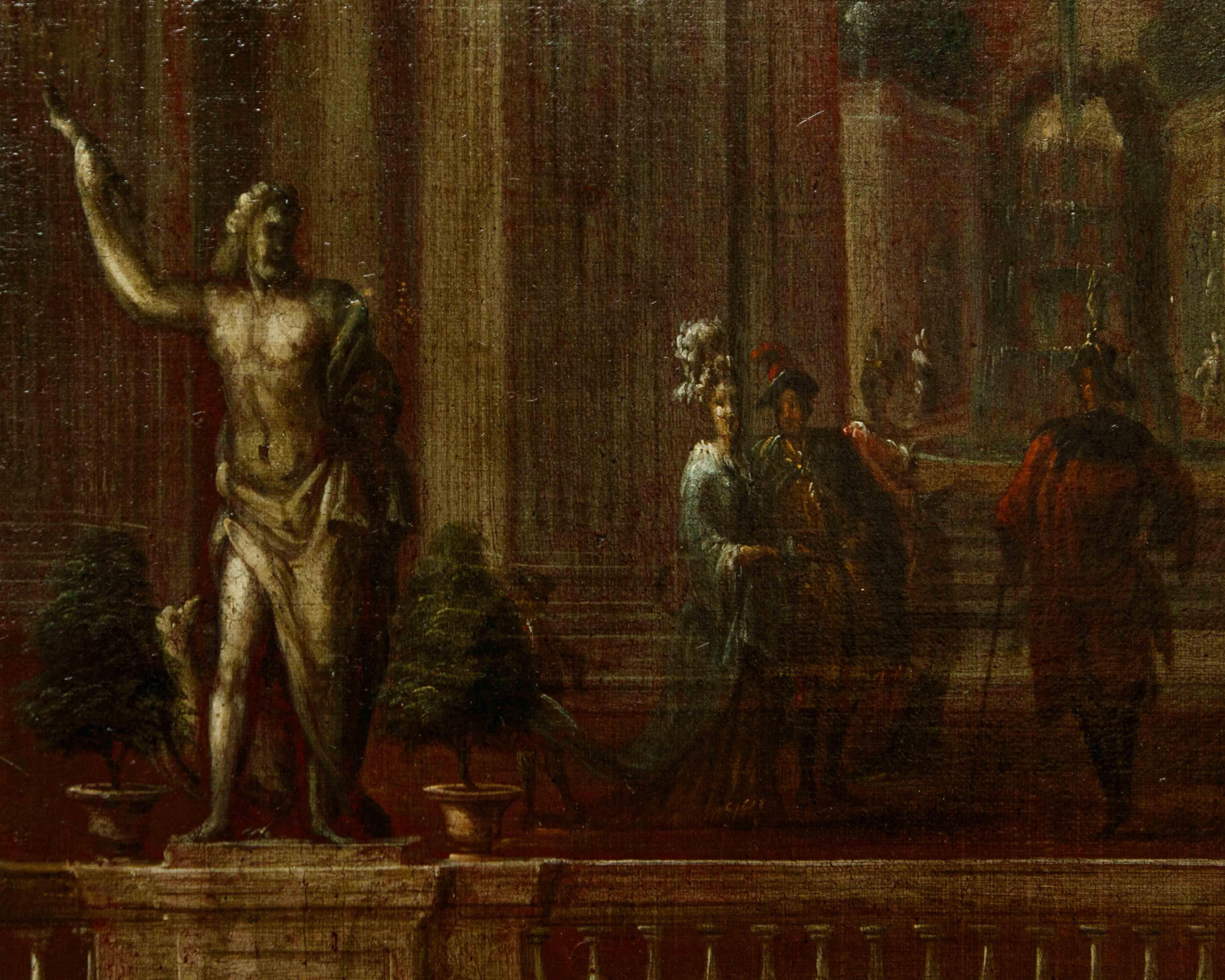 Kreis von Francesco Battaglioli, Architektur mit Schwänen im Angebot 2