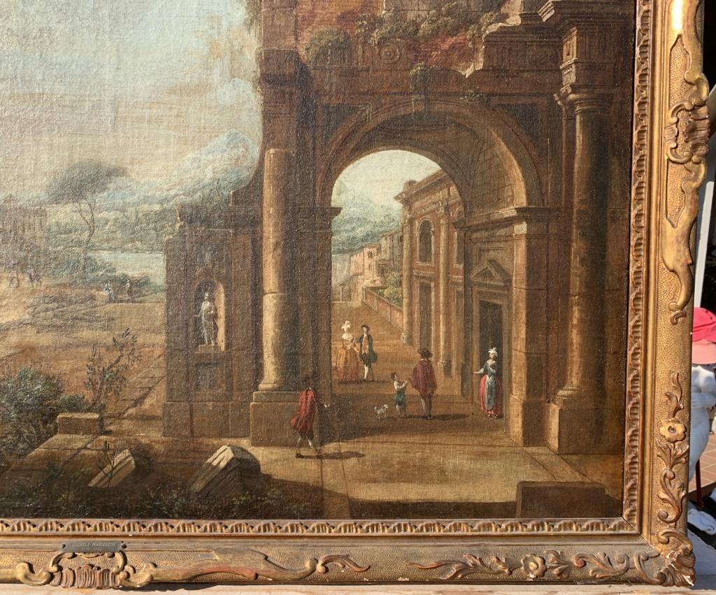 Francesco Battaglioli (peintre vénitien) - Peinture de paysage du XVIIIe siècle  en vente 3