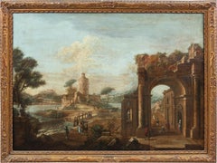 Antique Francesco Battaglioli (Venetian painter) - 18th century landscape painting 