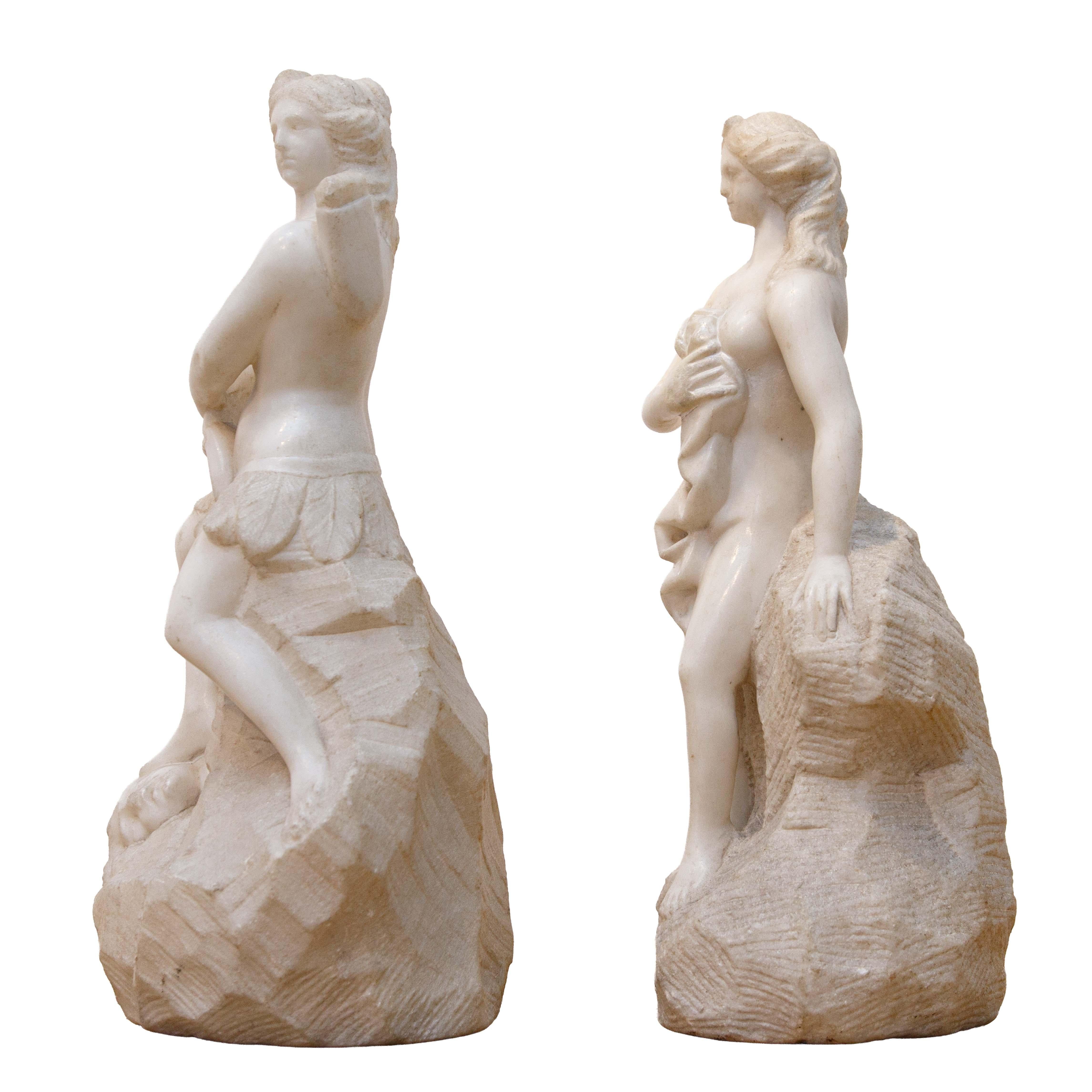 Ambito di Francesco Bertos (1678-1741), Figure femminili cacciatrici in vendita 1