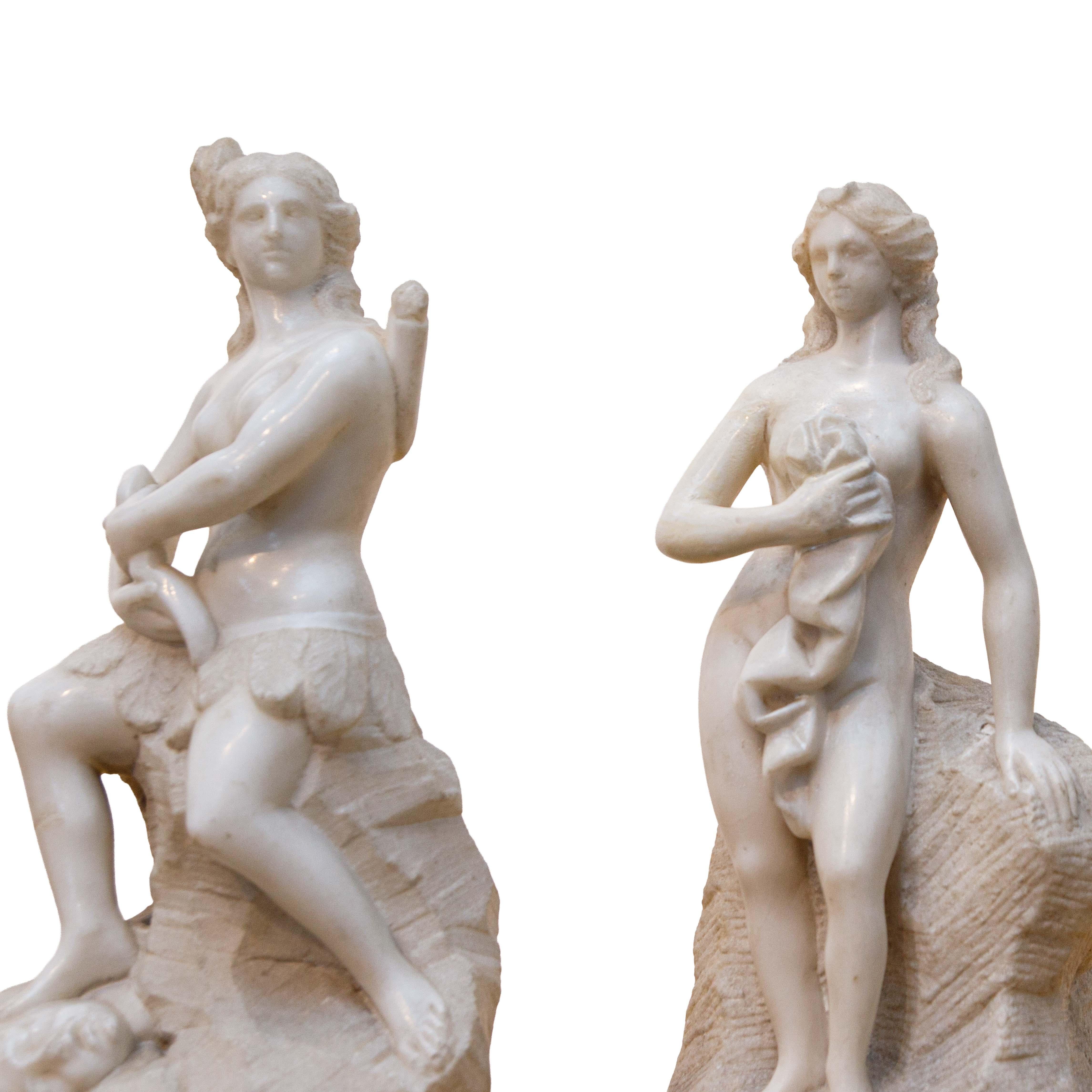 Ambito di Francesco Bertos (1678-1741), Figure femminili cacciatrici in vendita 3