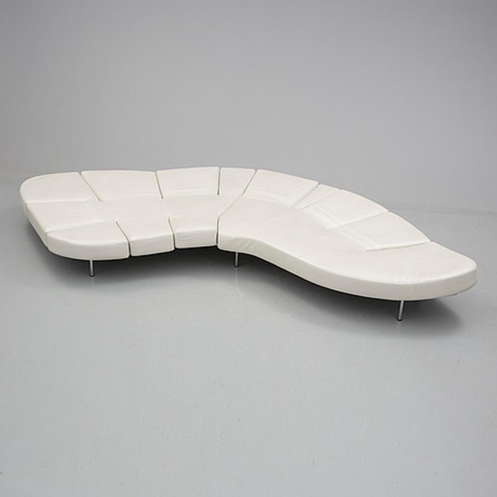 Italian Francesco Binafrè Flap Sofa for Edra in White Leather Part 2