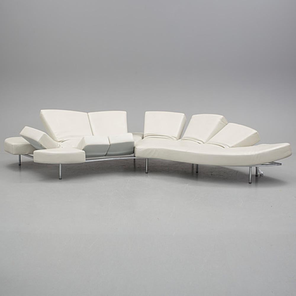 Autre Canapé ou lit de jour à rabat Francesco Binfaré en cuir blanc par Edra 2000s Italie en vente